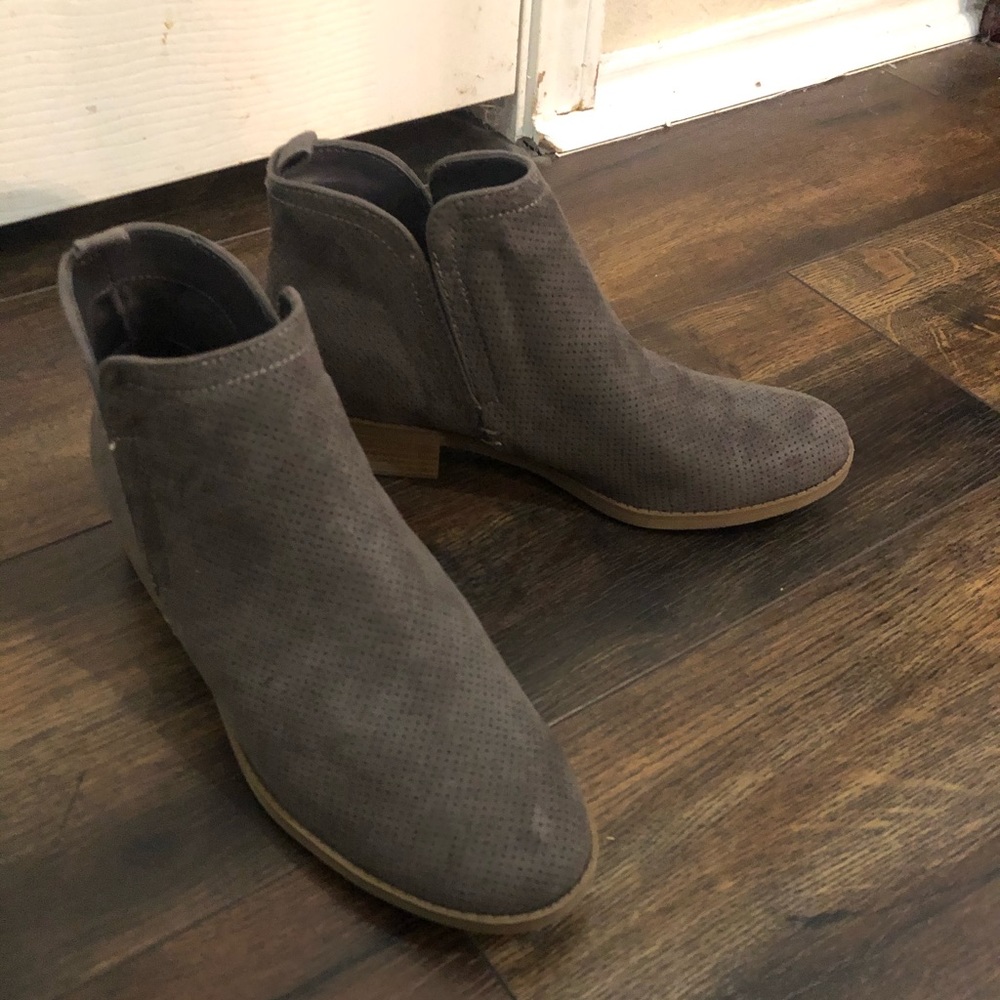 Gray ankle boots